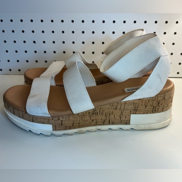 Steve Madden Women's Bandi Sandal White Platform Sandals 11M - Picture 3 of 15